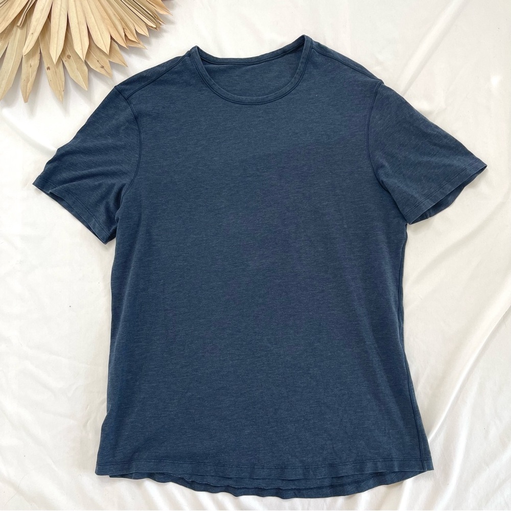 Lululemon Athletica 5 Year Basic or Fundamental Tee Navy Blue Crew Neck T-Shirt